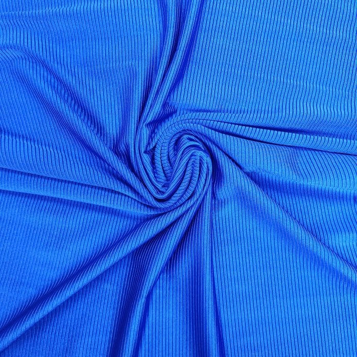 Licra acanalada destellante azul rey