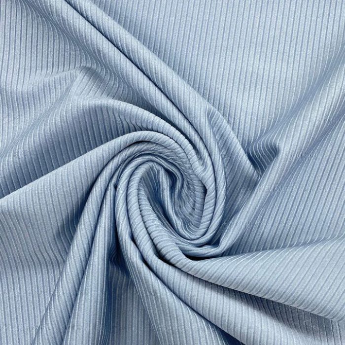 Licra acanalada destellante azul bb