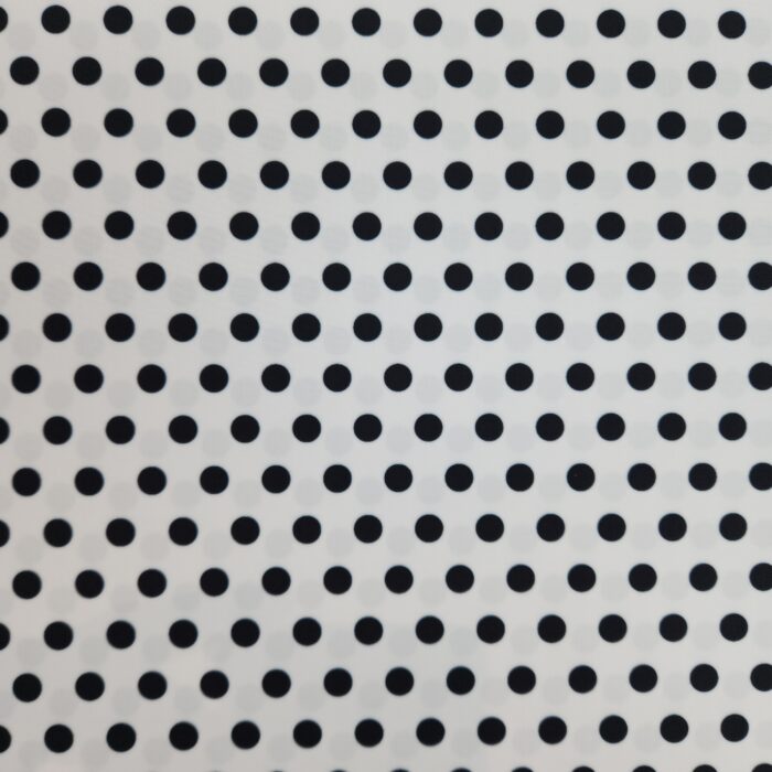 Licra Pacific Estampada lunar negro fondo blanco 0,5cm
