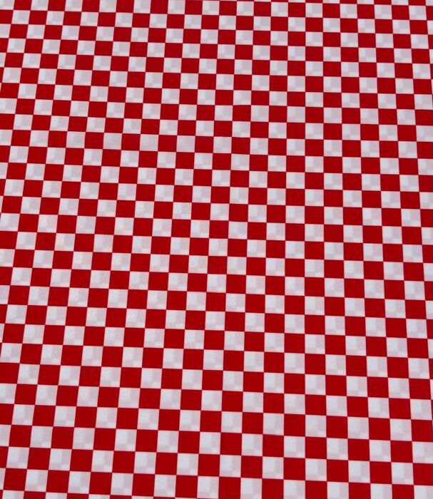 Licra pacific estampada cuadro rojo