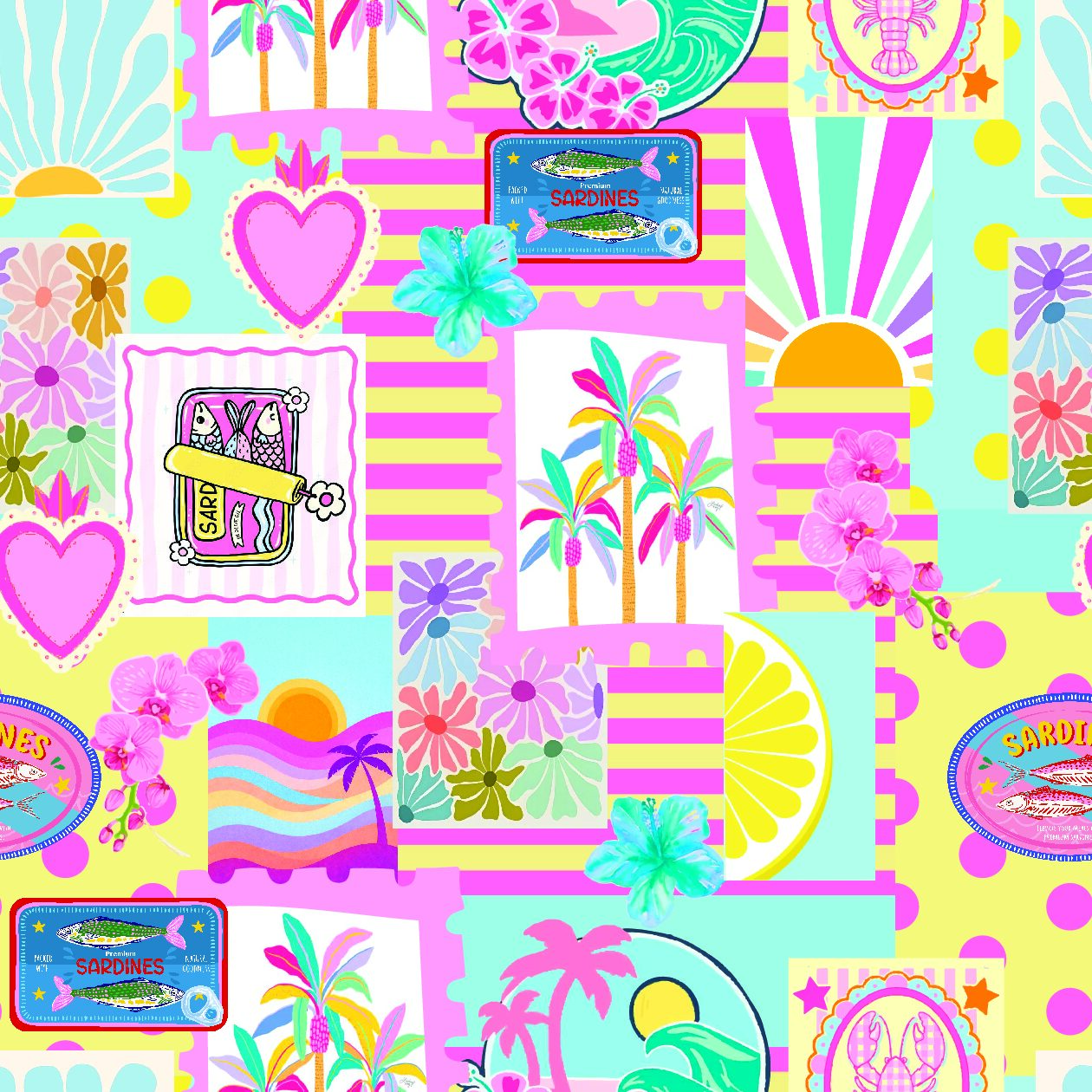 Licra pacific verano pastel